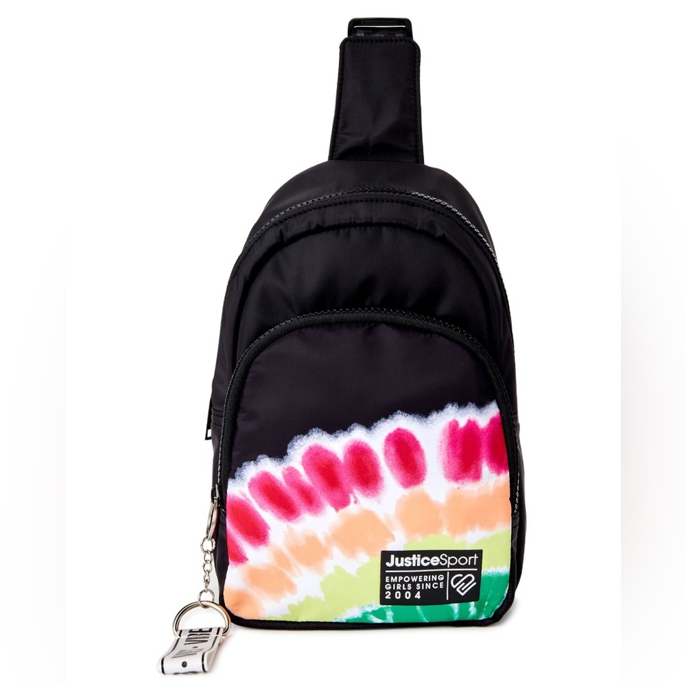 Justice JSPORT Black Tie Dye Sling Bag
